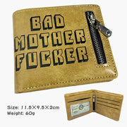 Bad Mother F**ker Wallet for Men Engraved Trifold PU Leather Wallet