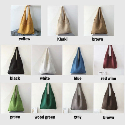 Tote Bag For Women Ethnic Style Wool Knitted Shoulder Bag