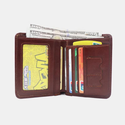 Men's Genuine Leather RFID Blocking Front Pocket Wallet Card Holder