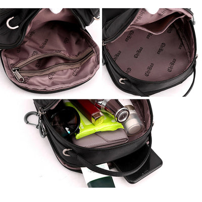 Double Layer Nylon Small Womens Mens Crossbody Bag Waterproof Lightweight Purse