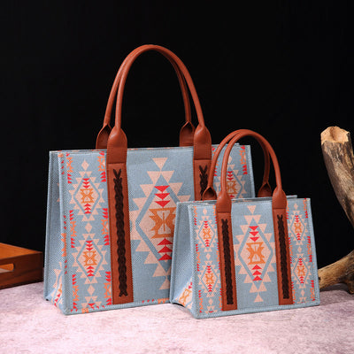 Vintage Linen Cotton Handbag For Women Bohemian Crossbody Tote