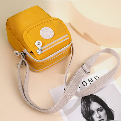 Mini Corssbody Bag Waterproof Nylon Solid Color Simple Shopping Bag
