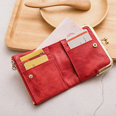 Multifunctional Bifold Vintage Kiss Lock Coin Purse