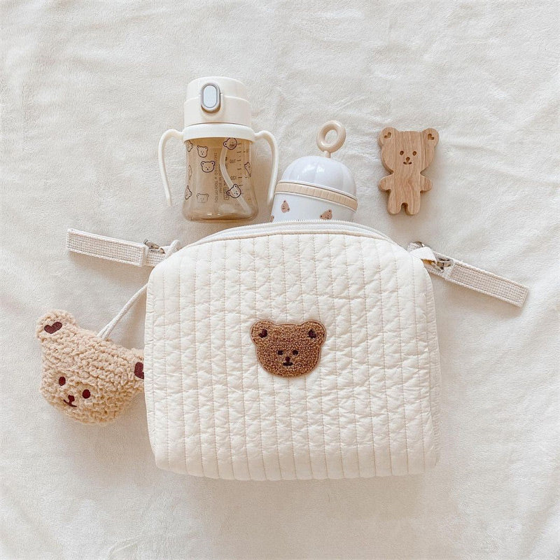 Embroidery Cotton Baby Diaper Bag Organizer Pouch Travel Mommy Bag