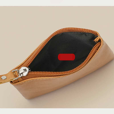 Retro Leather Coin Pouch Change Holder for Women Mini Zipper Wallet