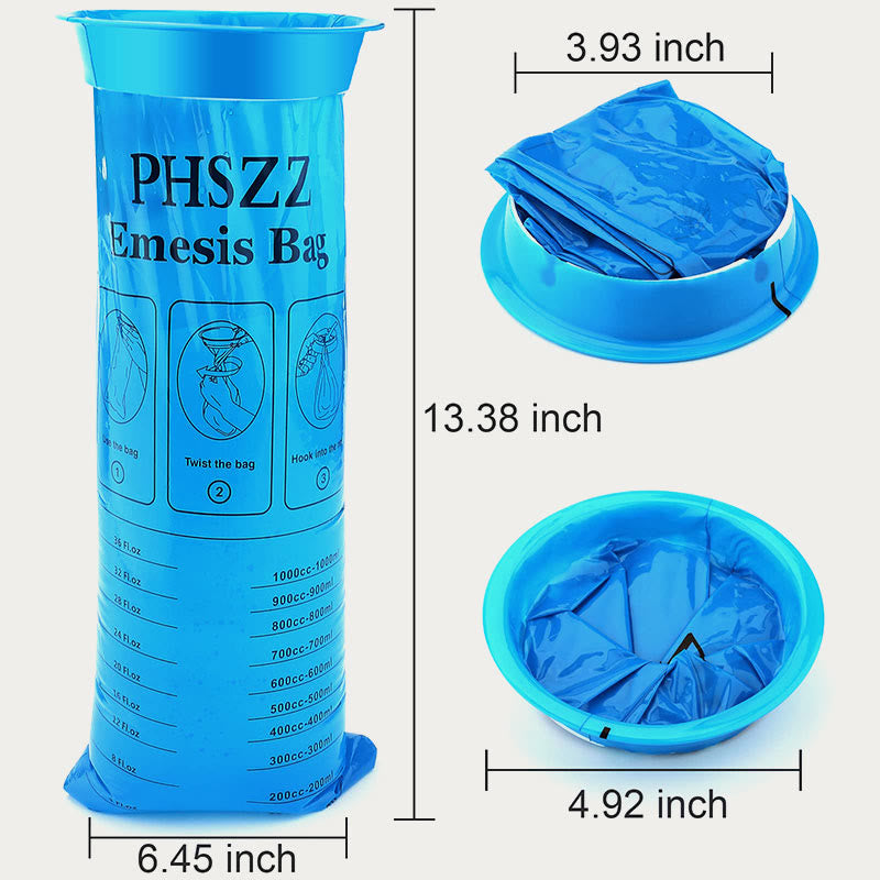 25Pcs Portable Car Vomit Bag Single-Use Leak Resistant Barf Bags