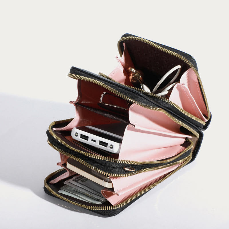 Phone Bag For Women Multiple Colors Touchable Daily Leather Clip