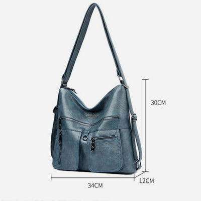 Solid Color Tote Convertible Backpack Shoulder Bag For Commuter