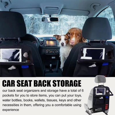 Car Organizer Oxford Material With Tray Seat Back Storage Bag