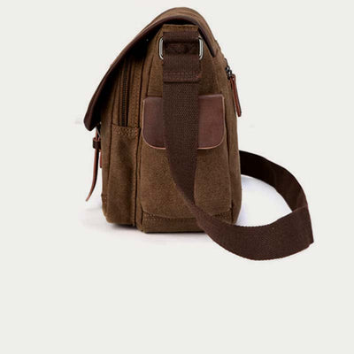 Unisex Retro Canvas Bag Large Functional Crossbody Bag Messenger Bag