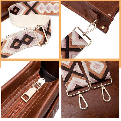 Crossbody Bag for Women PU Leather Vintage Adjustable Shoulder Bag