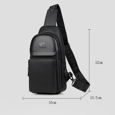 Multipurpose Sling Bag Waterproof Soft Crossbody Backpack with USB Charger Port