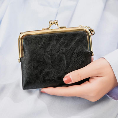 Multifunctional Bifold Vintage Kiss Lock Coin Purse