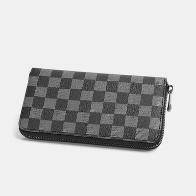 Leather Wallet for Men Zip Around Pattern Print Luxury Wallet Clutch