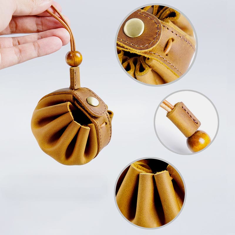 Wallet For Women Handmade Drawstring Mini Leather Students Coin Purse