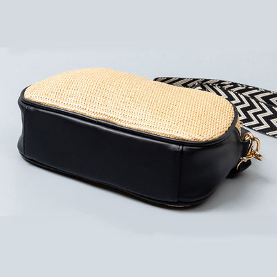 Small Commutor Bag For Women Straw Wide Strap Crossbody Bag