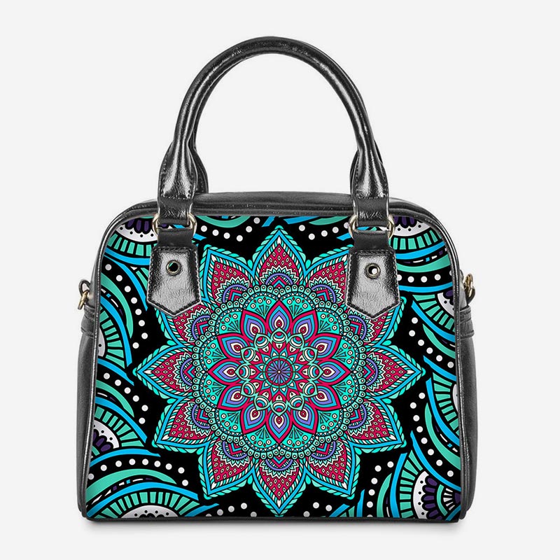 PU Leather Floral Purses Top Handle Bag Crossbody Handbag Satchel Bags