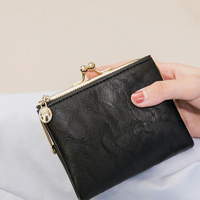 Multifunctional Bifold Vintage Kiss Lock Coin Purse