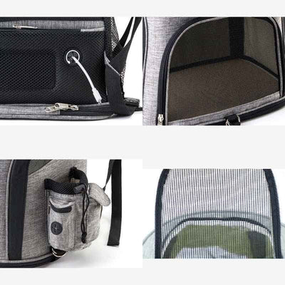 Pet Carrier Backpack with Pockets Plush Mat Leash for Puppies Cats