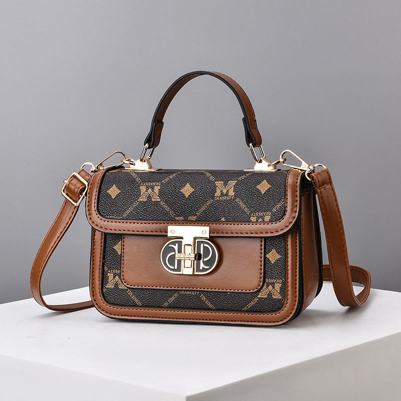 Top-Handle Bag For Women Vintage Square Daily Shopping Crossbody Bag