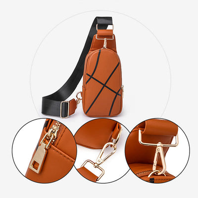 Sling Bag For Women Outing Sports Printing Leather Crossbody Bag