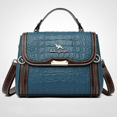 Crocodile Print Handbag For Women Roomy PU Leather Crossbody Bag
