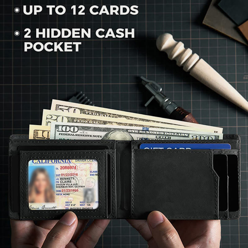 Airtag Bifold Wallet Ultra Thin Leather Money Clip