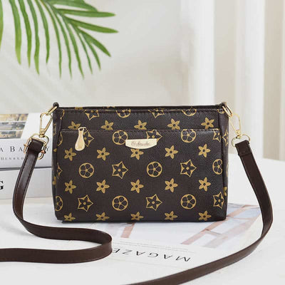 Women Crossbody PU Leather Classic Printing Handbag Satchel Shoulder Bag