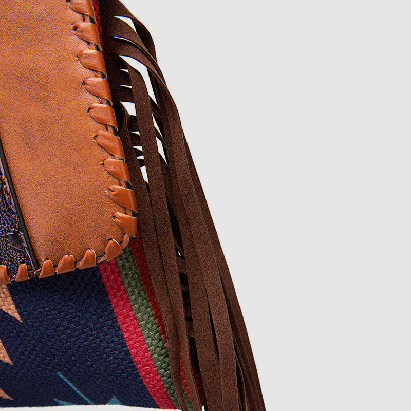 Crossbody Bag For Women Vintage Tassel Large Capacity Shopping Bag