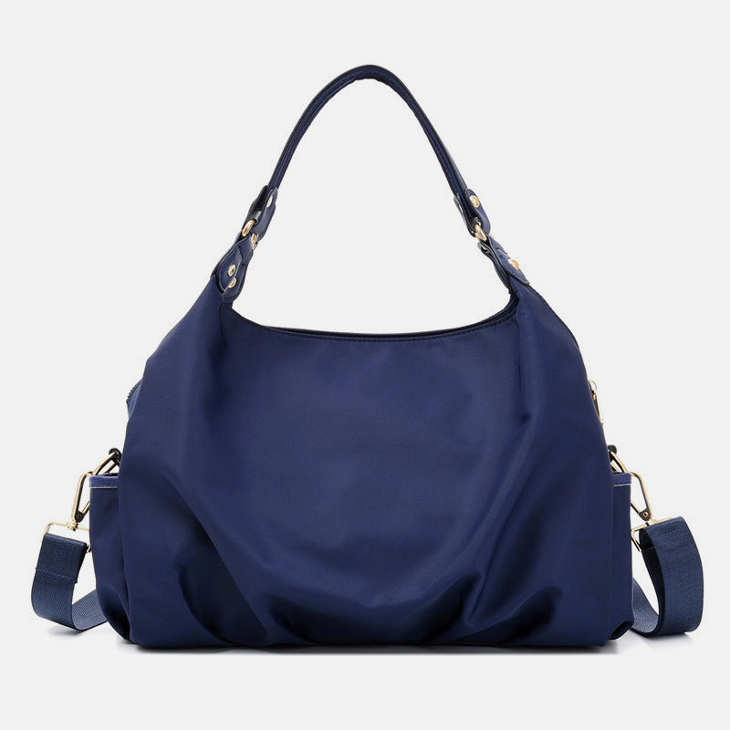 Triple Compartment Tote Handbag Large Capacity Hobo Handbag with Crossbody Strap