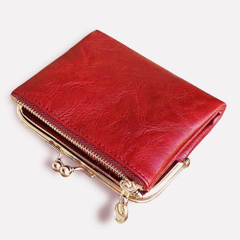 Multifunctional Bifold Vintage Kiss Lock Coin Purse