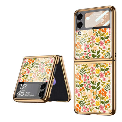 Samsung Galaxy Z Flip 3 Case Floral Premium Thin Transparent Hard PC Phone Cover