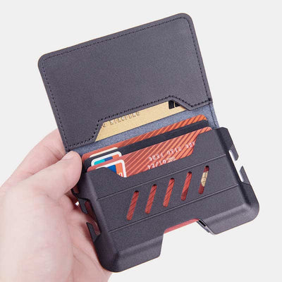 Genuine Leather Bifold Mens Leather Airtag Wallet BFID Blocking Card Holder