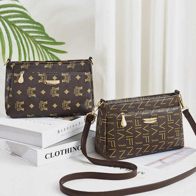 Women Crossbody PU Leather Classic Printing Handbag Satchel Shoulder Bag