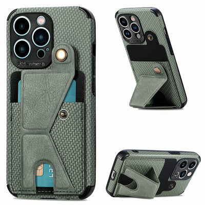 Shockproof Dustproof Leather Phone Case for iPhone with Card Slot Kickstand