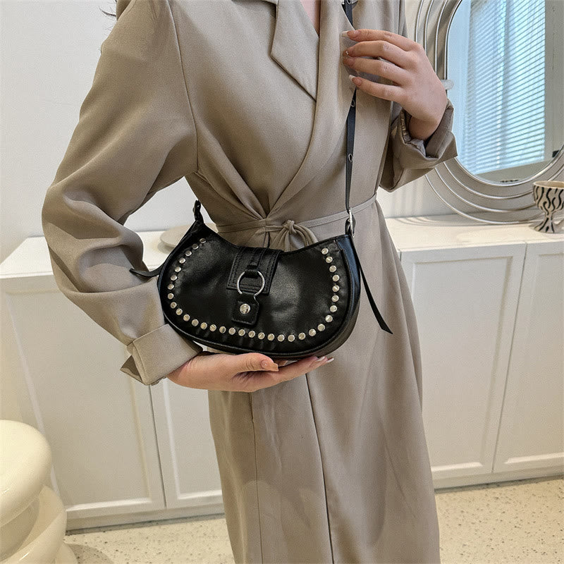 Rivet Crossbody Bag For Ladies Minimalist Punk Classic Purse