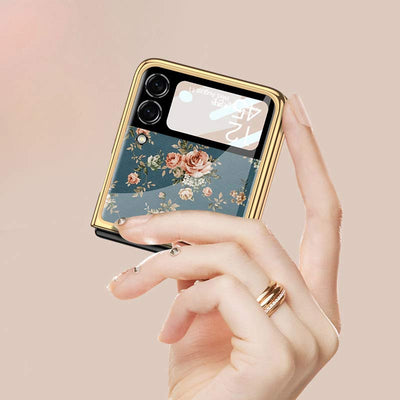 Samsung Galaxy Z Flip 3 Case Floral Premium Thin Transparent Hard PC Phone Cover