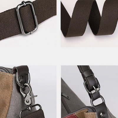 Large Capacity Vintage Stitching Color Dumpling Crossbody Bag