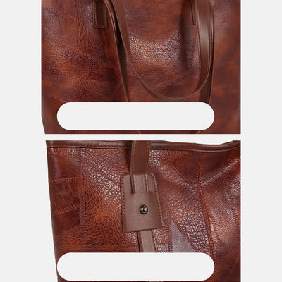 Women Soft Faux Leather Tote Shoulder Bag Large Capacity Handbag
