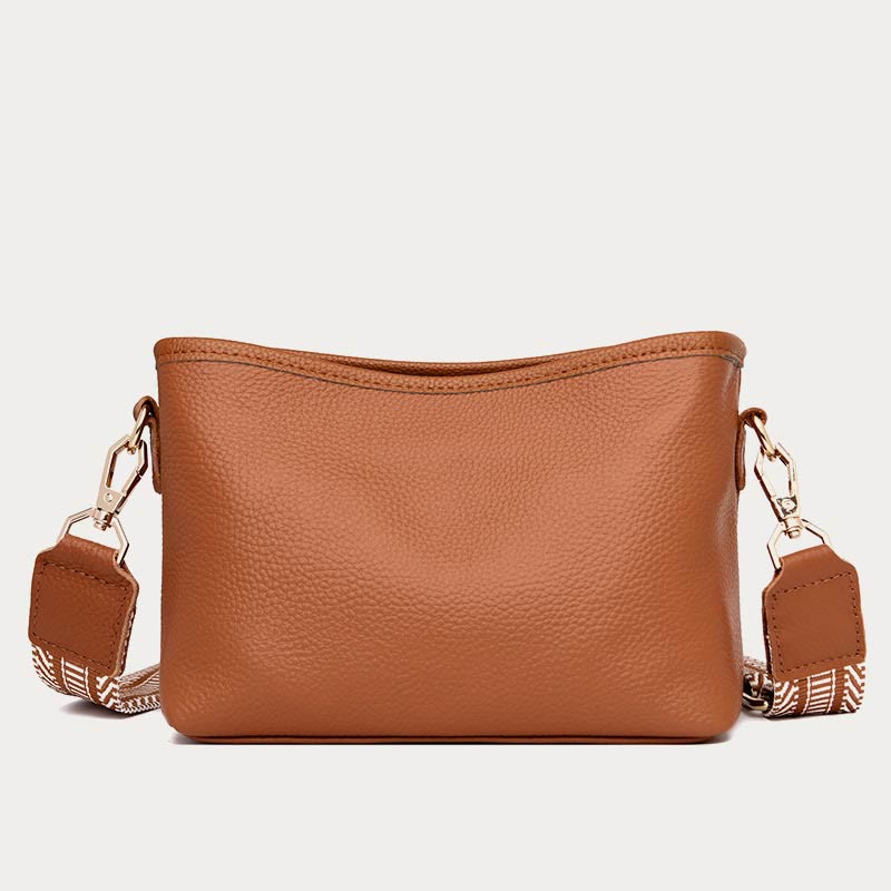 Crossbody Bag For Women Solid Color Lychee Pattern Leather Bag