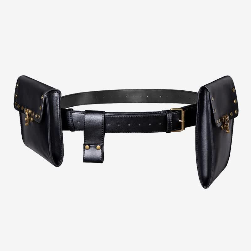 Medieval Renaissance Waist Bag Pouch Belt Holster with Belt Key Chain