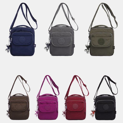 Triple Zip Waterproof Small Casual Crossbody Bag