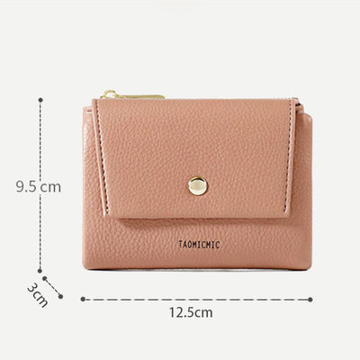 Mini Women Purse PU Bifold Short Wallet with MultIple Card Slots