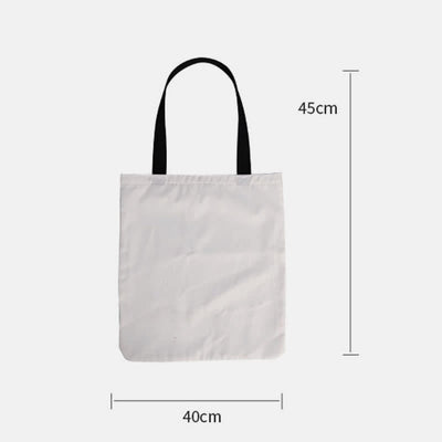 Cute Kitty Canvas Tote Bag for Women Men Multifunction Shoulder Purses