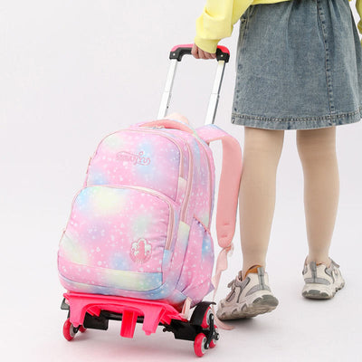 Durable Nylon School Backpack Rolling Wheel School Bag For Kids