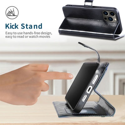 Wallet Case for iPhone PU Leather Durable Phone Case with Card Slot