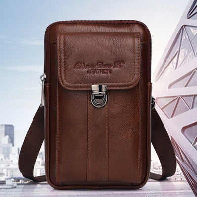 Small Messenger Bag For Men Business Genuine Leather Portable Bag