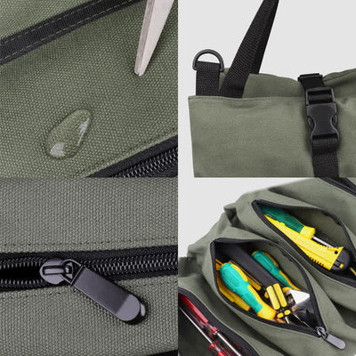 Tool Roll Bag Organizer Heavy Duty Tool Handbag with 5 Tool Pouches