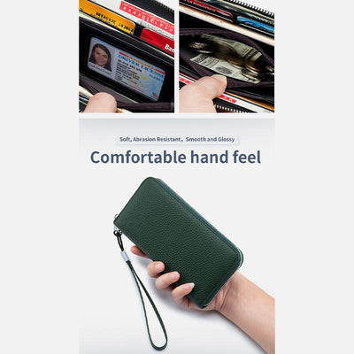 Classic Long Wallet RFID Roomy Leather Phone Purse For Women
