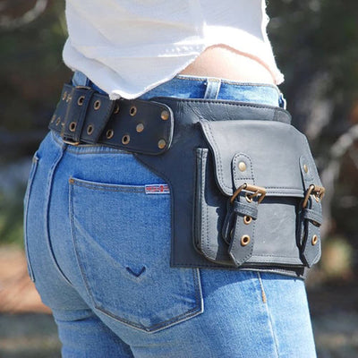 Waist Bag For Women Retro Adjustable Strap Outdoor Belt Satchel